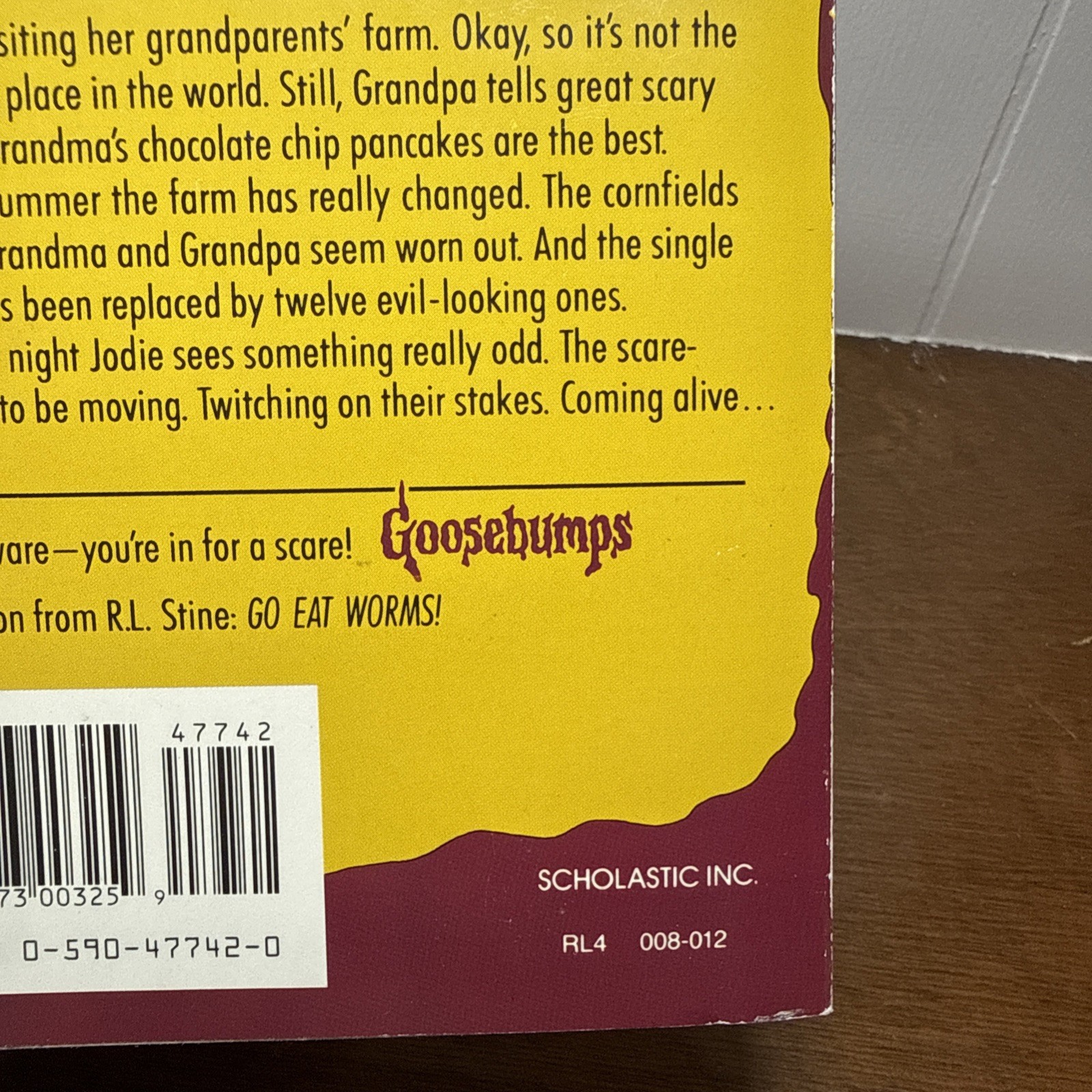 Goosebumps Scarecrow Walks At Midnight TRUE 1st Print Bookmark R.L. Stine #20