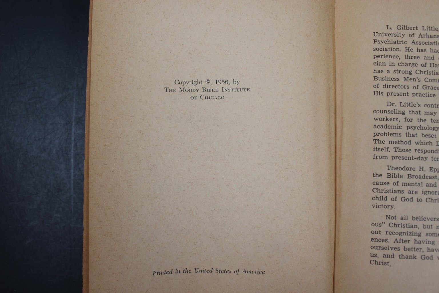 Nervous Christians L. Gilbert Little 1956 Religious Psychology Moody Press PB