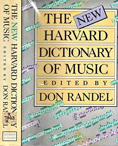 The New Harvard Dictionary of – Hardcover, by Randel Don Michael – Very Good b