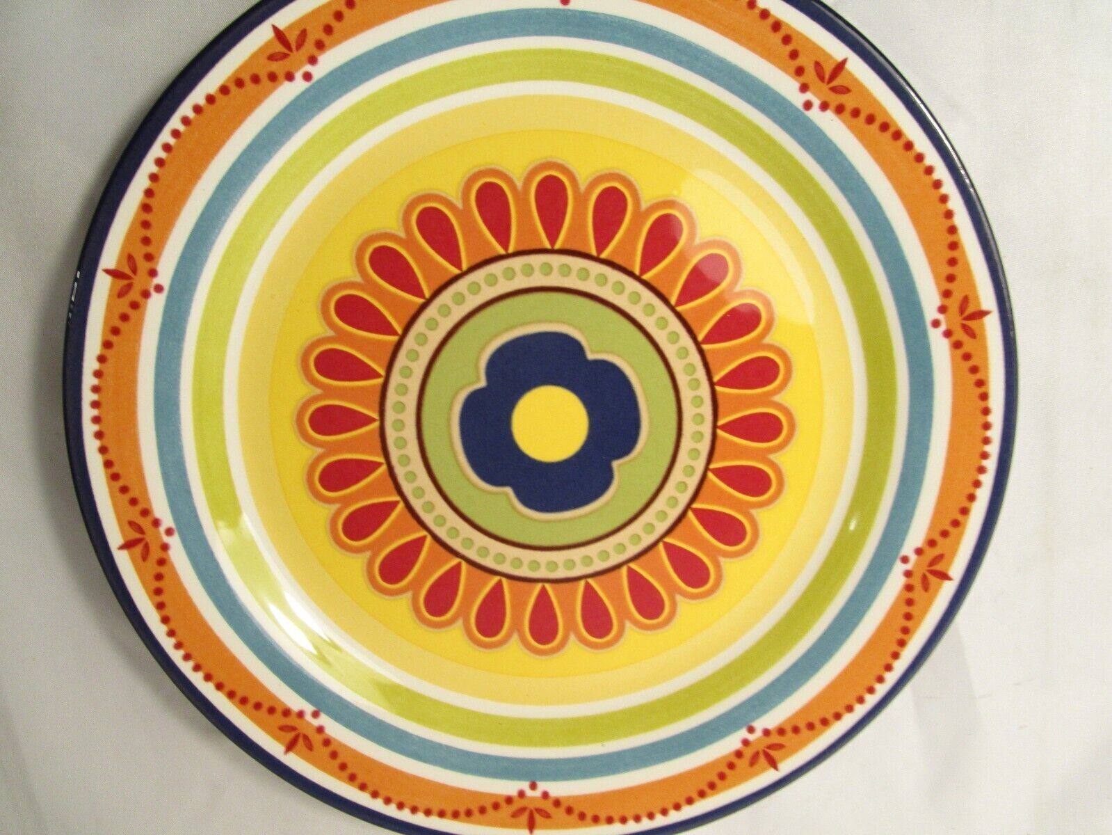 Pier 1 Mexicali Ironstone Salad Luncheon Plates 8 3/4″ 8.75″ Diameter Excellent