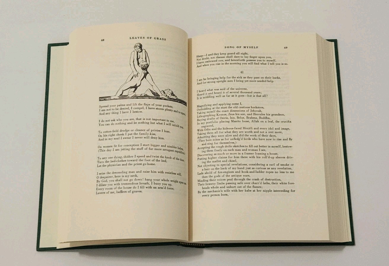Leaves of Grass by Walt Whitman – Heritage Press 1937/65 – Slipcase HC Sandglass