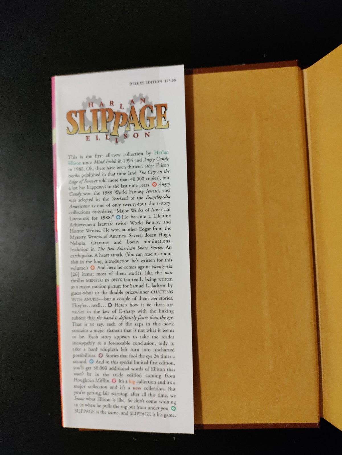 Slippage by Harlan Ellison 1997 HCDJ w/case Deluxe Edition Signed and Numbered
