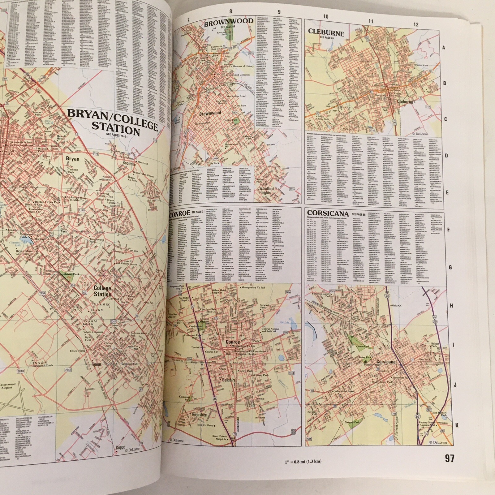 Texas Atlas & Gazetteer DeLorme 1995 – 168 Pages – First Edition Second Printing
