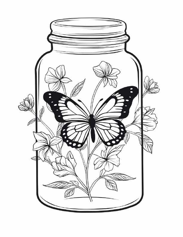 Butterfly Coloring Book for Adults & Kids – Stress Spiral Bound Coloring Book
