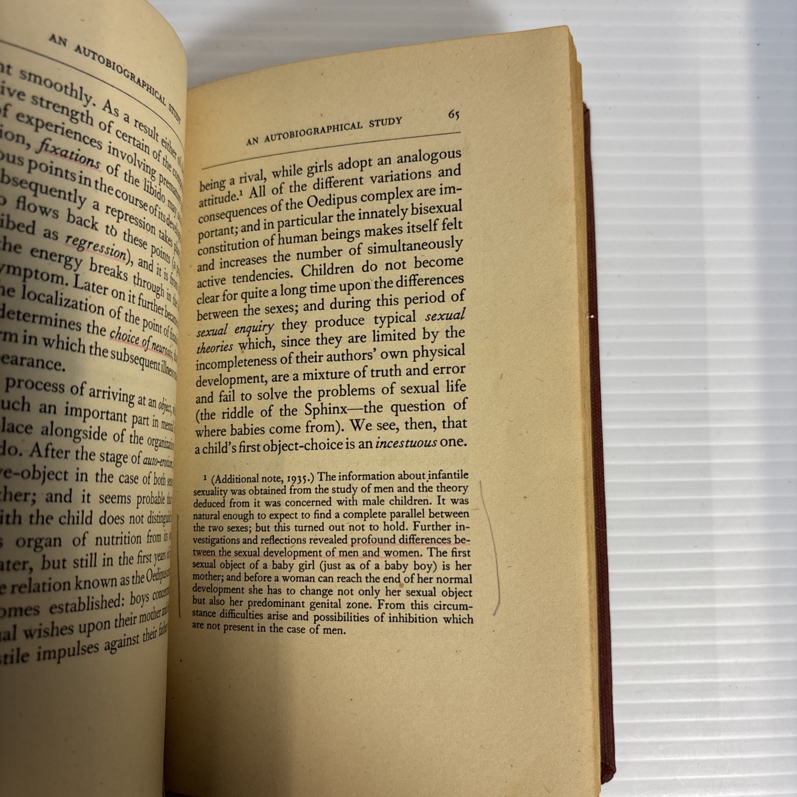 An Auto-Biographical Study 1948 by Sigmund Freud Hardcover