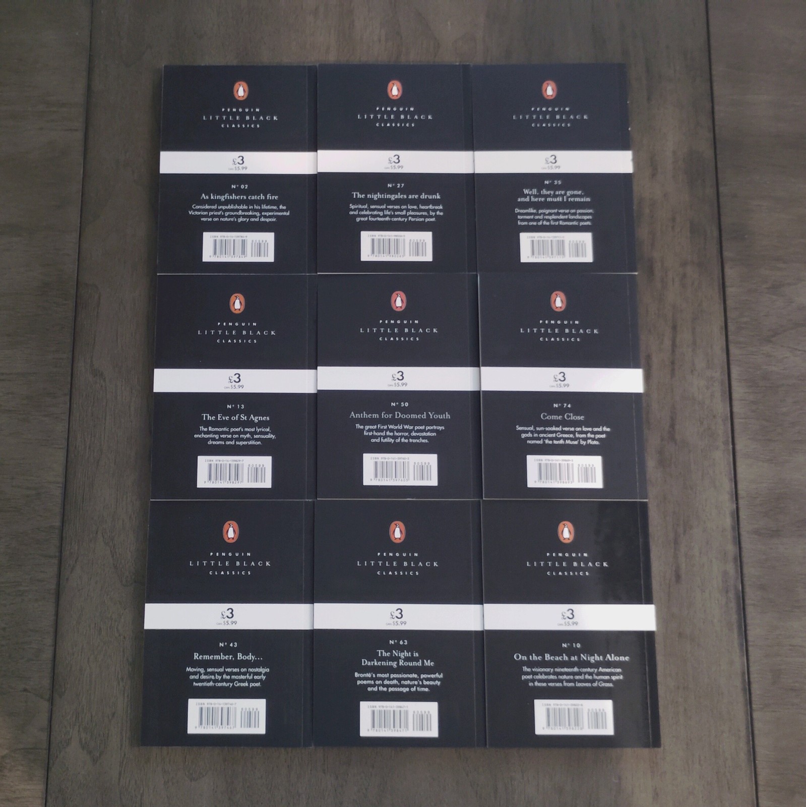 Classic Poetry Collection Keats Whitman Penguin Little Black Classics Lot