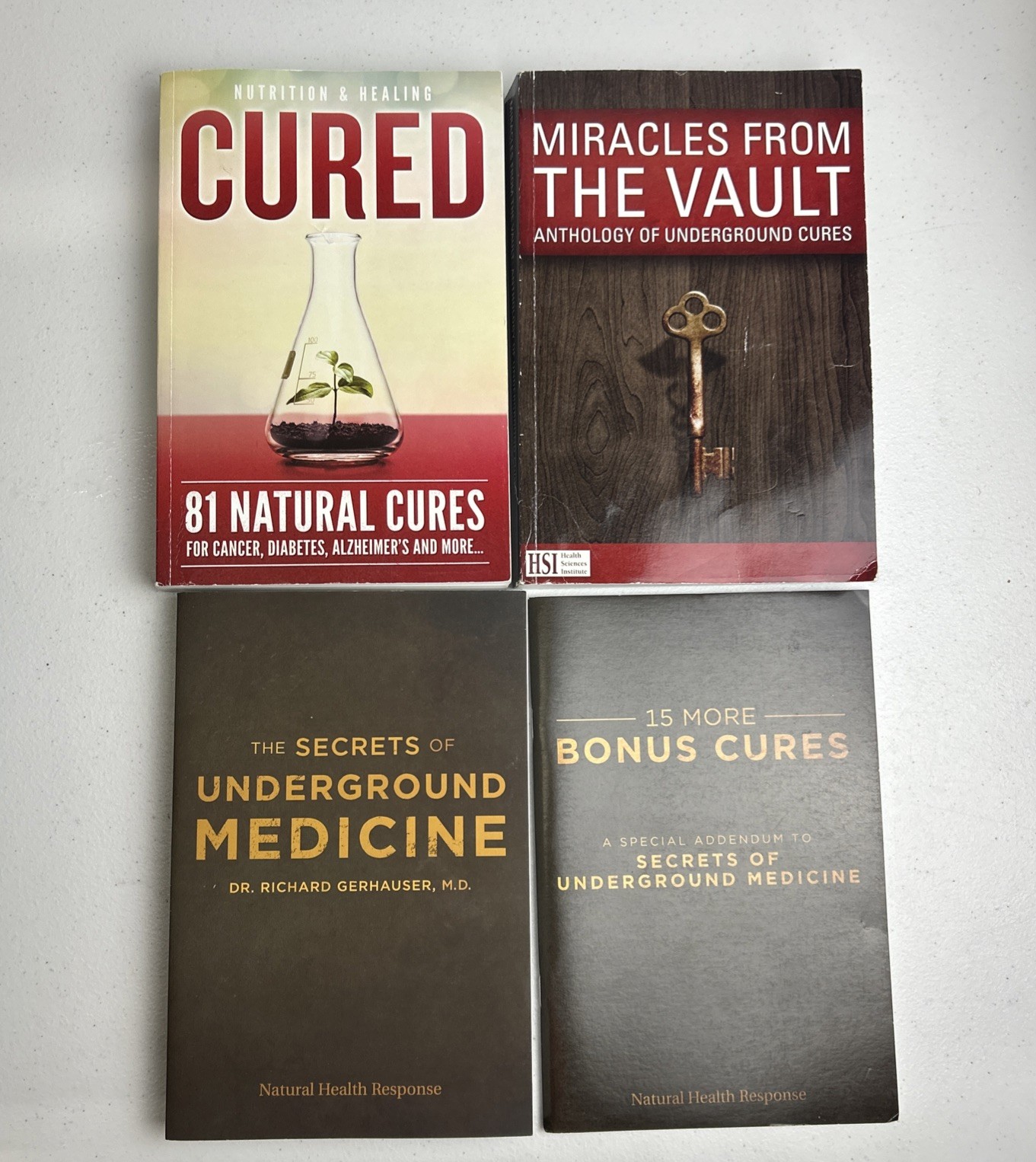 4 Books The Secrets Of Underground Medicine + Miracles from The Vault + Cures