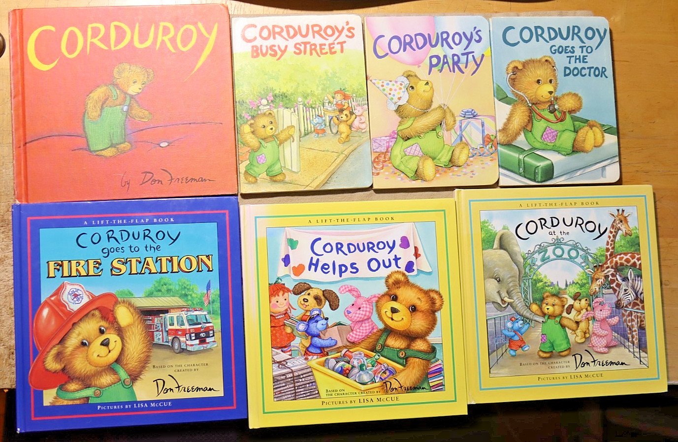7 Book CORDUROY Don Freeman Hardcover Lot (3 Lift the Flap) Good to Very Good