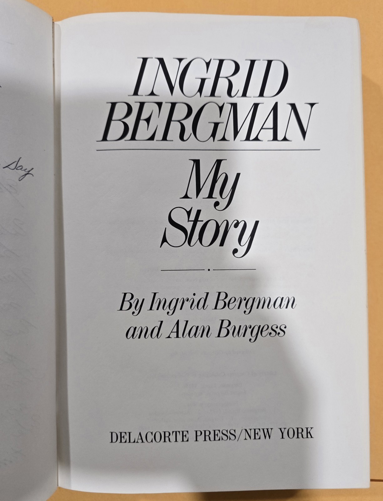 Ingrid Bergman My Story Hardcover 1980 Delacorte Press First Printing