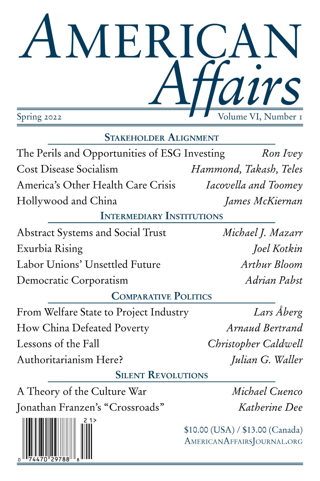 AMERICAN AFFAIRS JOURNAL | SPRING 2022, VOL. 6, ISS. 1