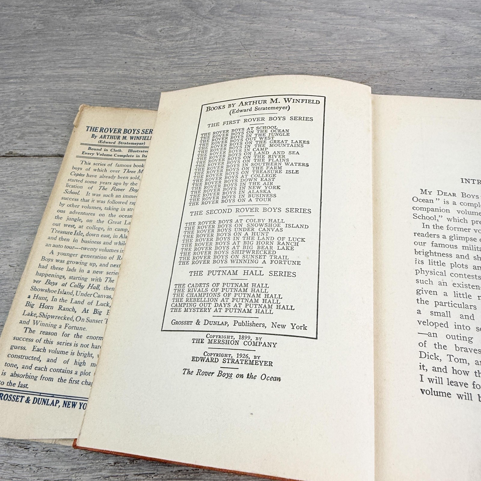 Vintage 1926 The Rover Boys On The Ocean Arthur M Winfield HC DJ USA Illustrated