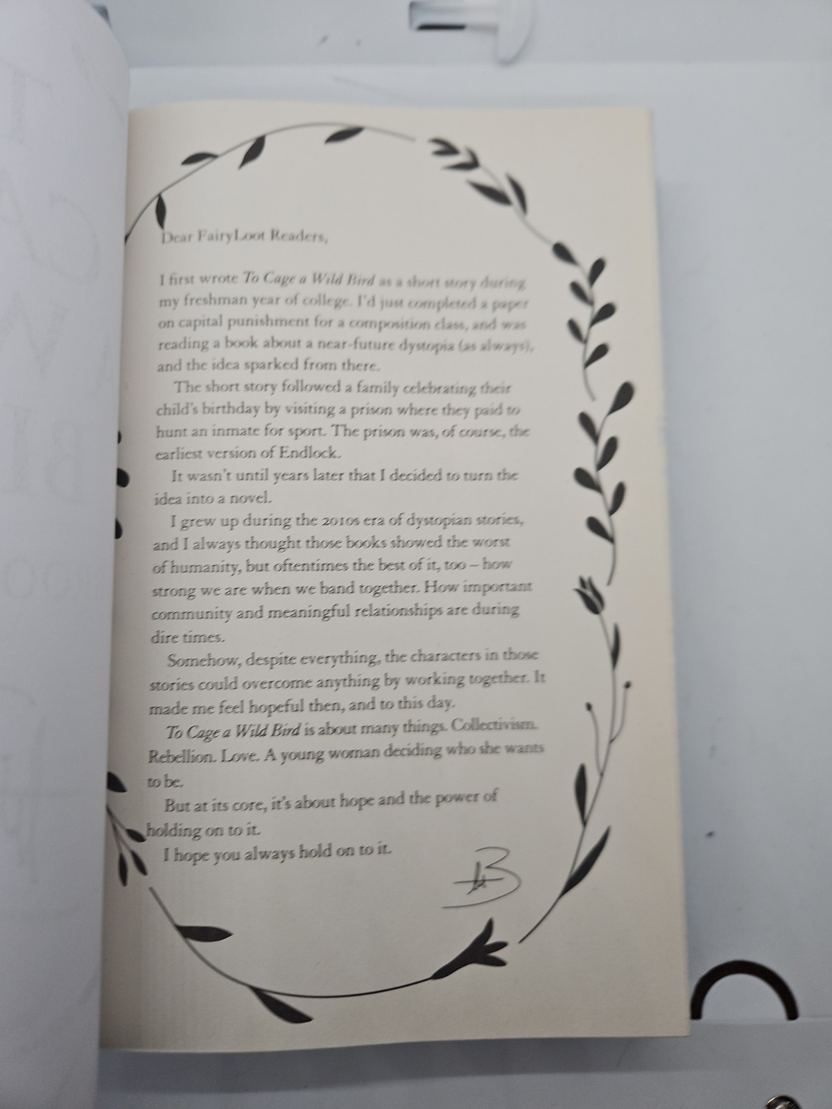 To Cage A Wild Bird Brooke Fast Signed Fairy Loot Exclusive Edition 2025 HCDJ