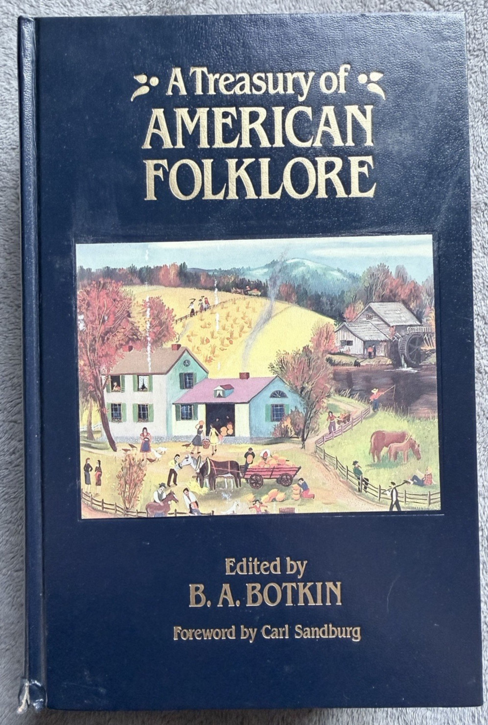 A Treasury of American Folklore B A Botkin 1989 Deluxe Vintage Reprint Hardcover