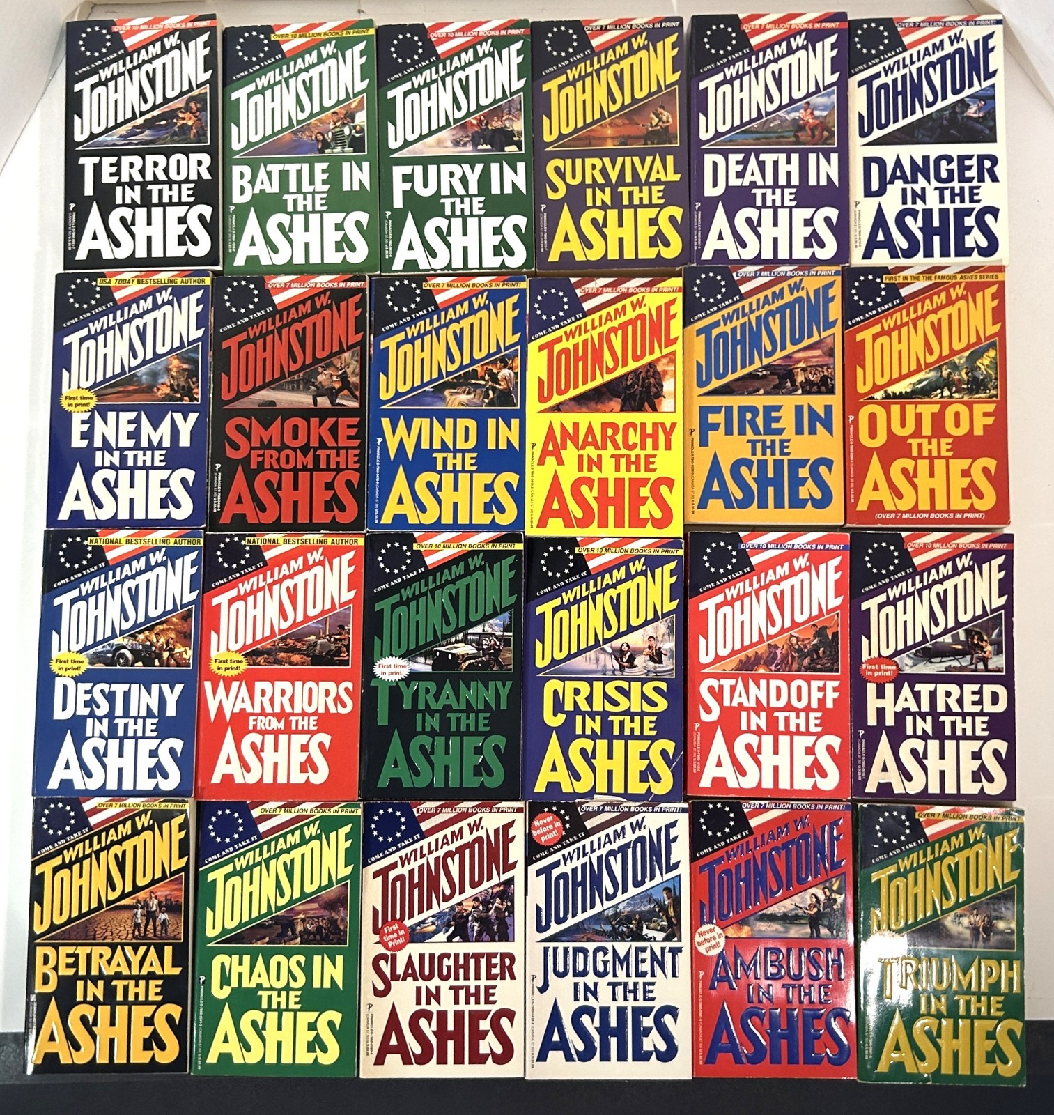 Lot of 24 Ashes Series by William J. Johnstone 1990s-2000s Softcover Westerns