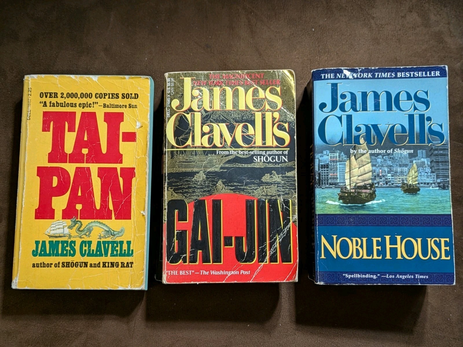 James Clavell Lot Of 3 Paperbacks, Asian Saga: Gaijin, Tai-Pan, Noble House