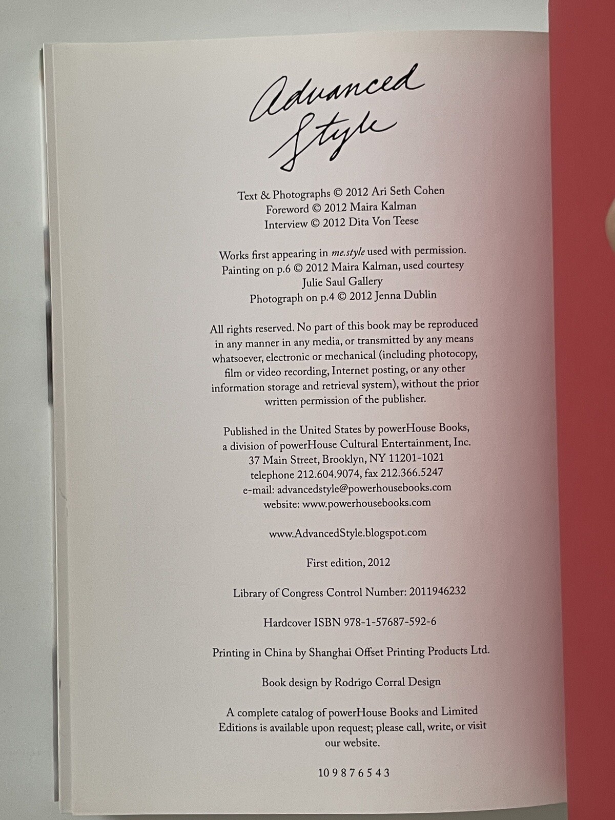 Advanced Style by Ari Seth Cohen. Signed First Edition. 2012