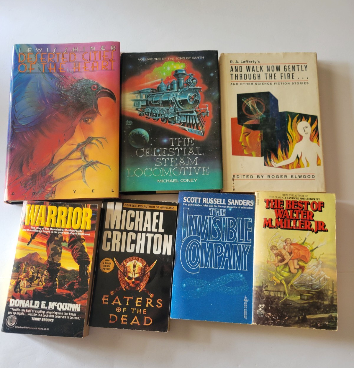 Lot of 8 Mixed Authors Futuristic Science Fiction Paperback & Hardcover Books