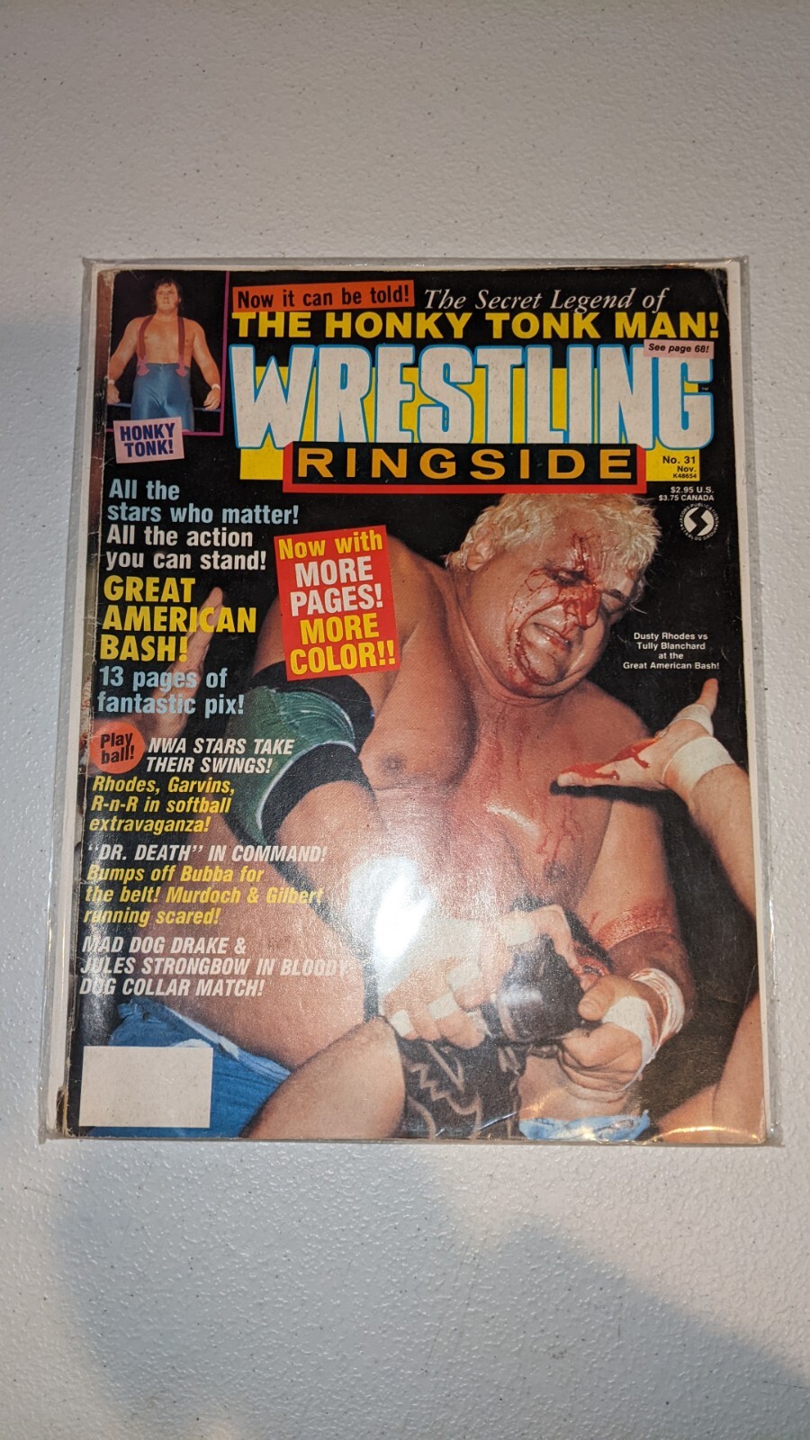 WRESTLING RINGSIDE #31 NOVEMBER 1987 DUSTY RHODES GREAT AMERICAN BASH RIC FLAIR
