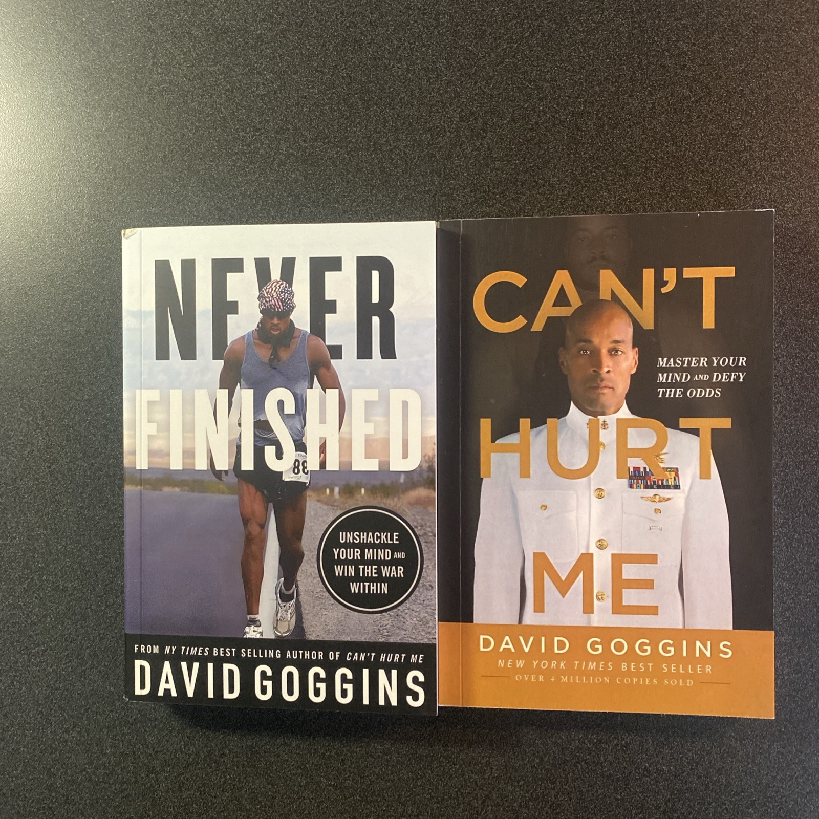 David Goggins Paperback Book Lot – Can’t Hurt Me + Never Finished “like newish”.