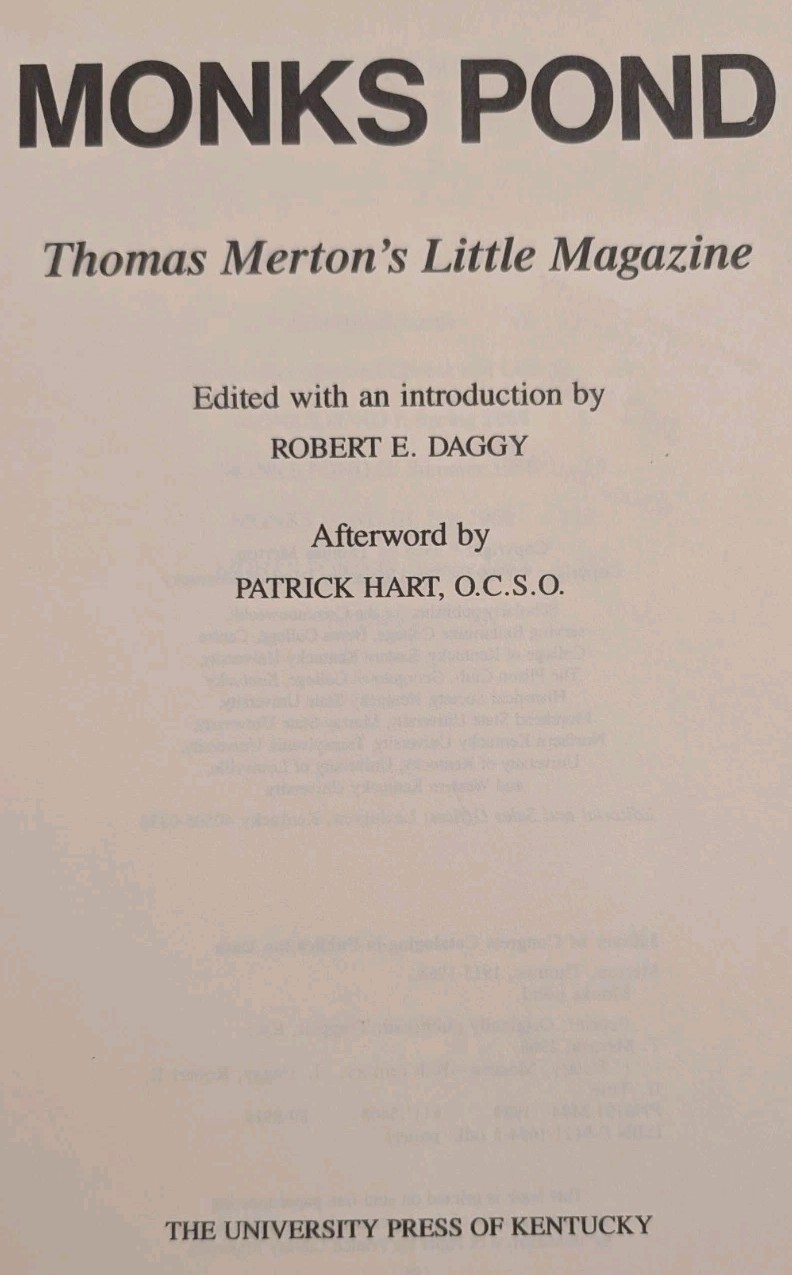 Monks Pond: Thomas Merton’s Little Magazine