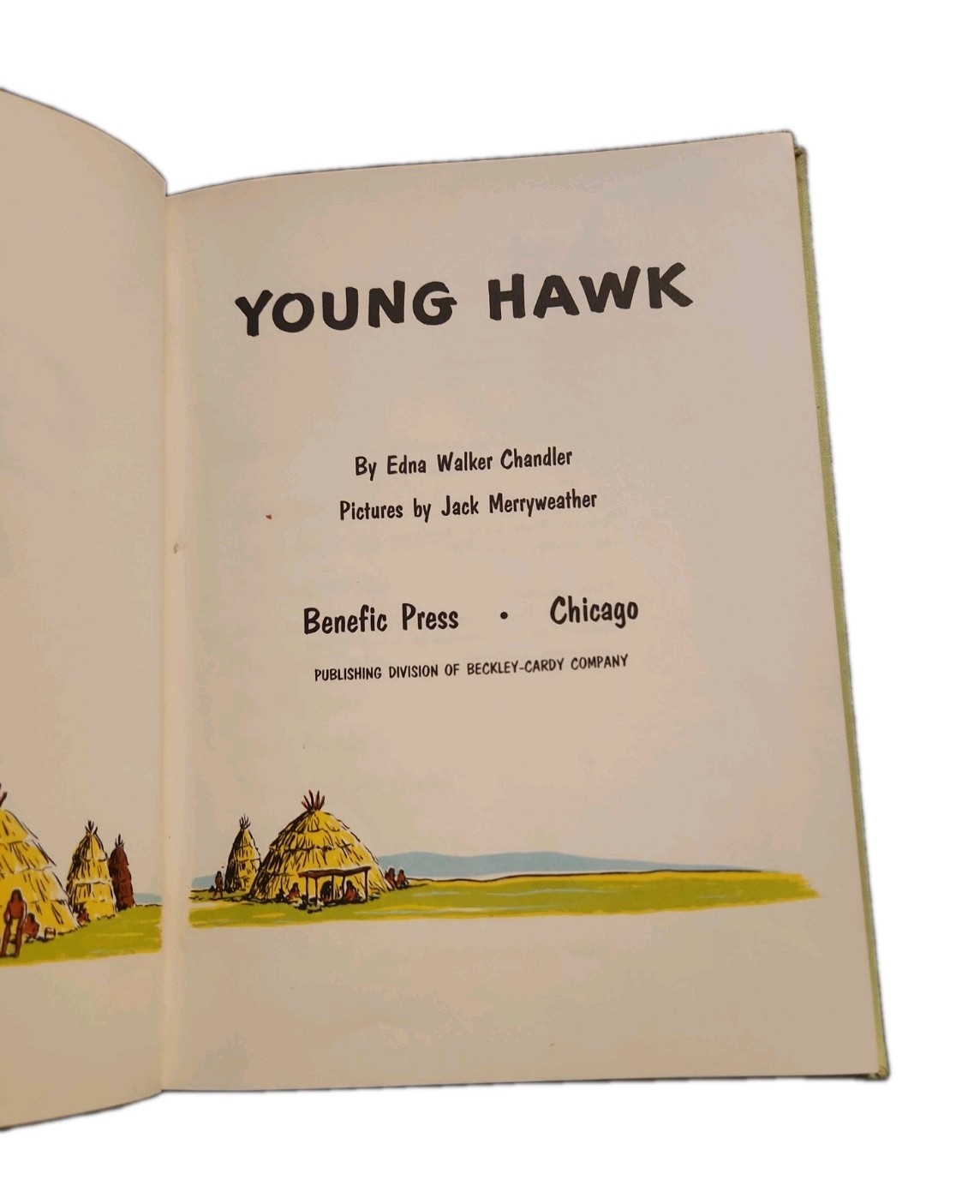 Vintage Hardcover Young Hawk Native American Edna Walker Chandler