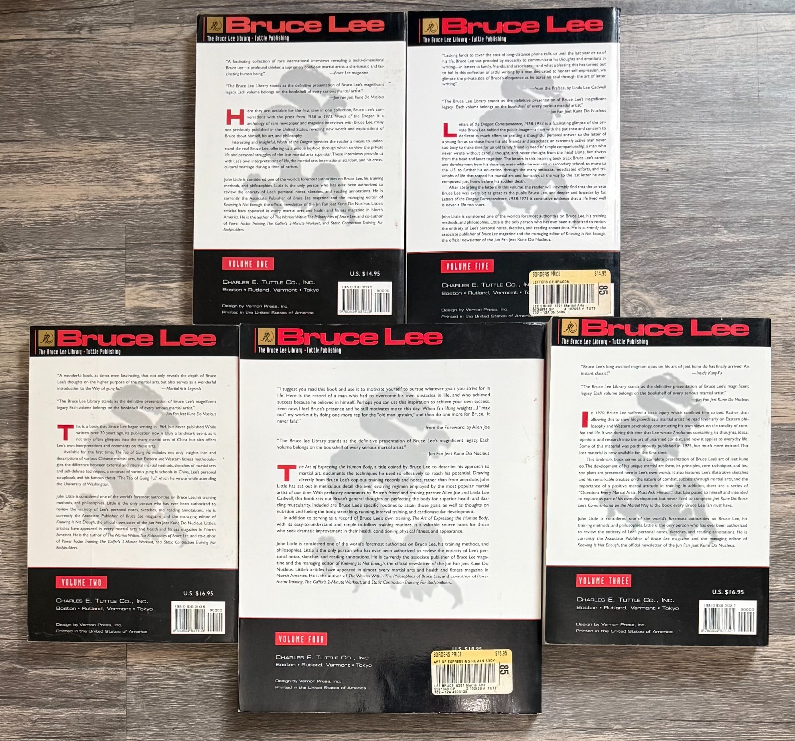 The Bruce Lee Library: Vols 1 – 5 Paperback Book Lot Tuttle Publishing