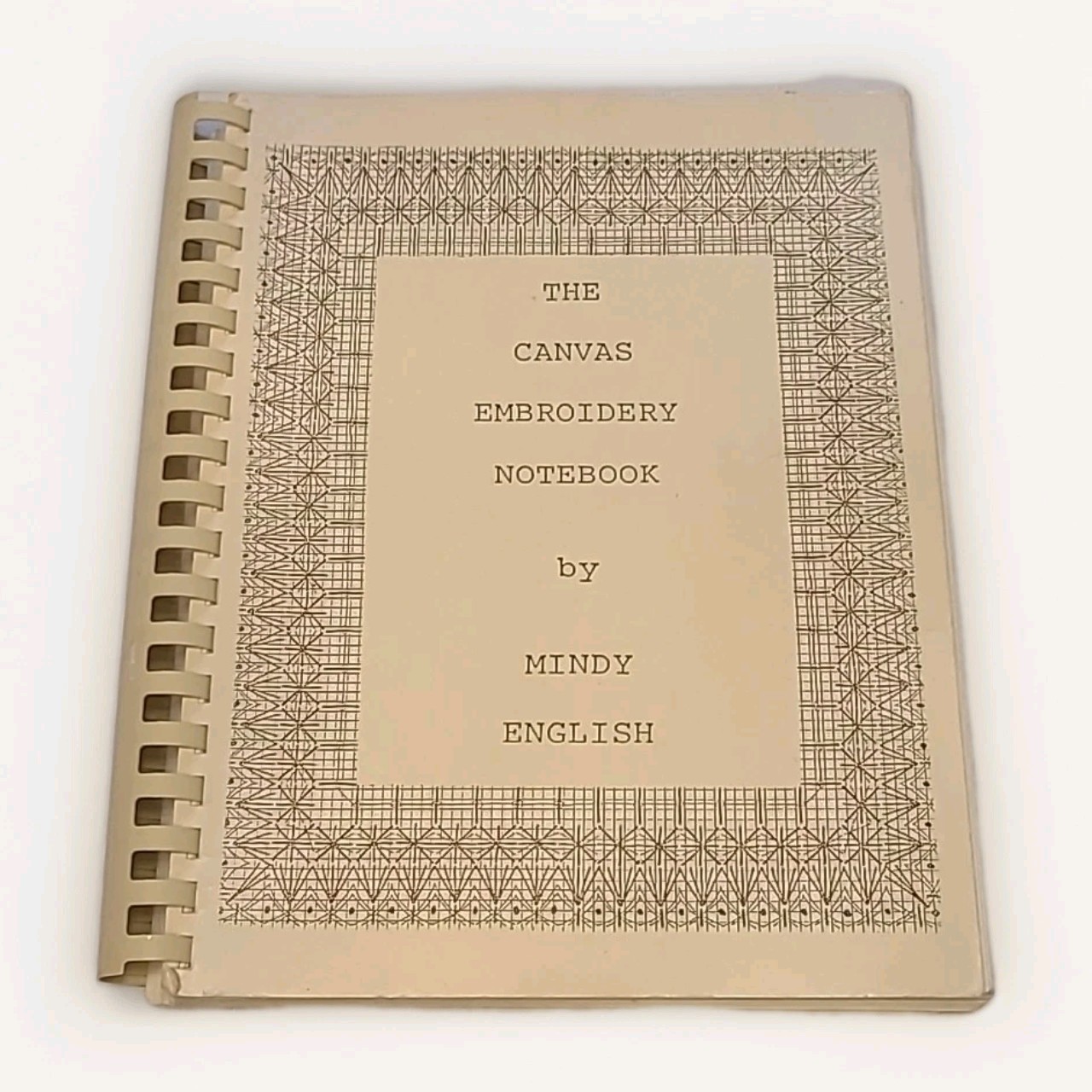 The Canvas Embroidery Notebook by Mindy English VTG 1986 Comb Bound Paperback