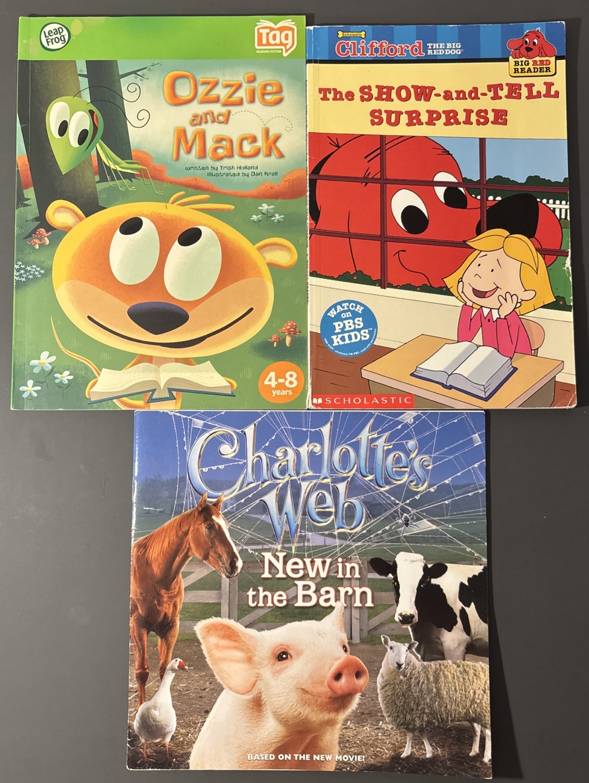 1990s-2000s Children’s Book Lot, Ozzie & Mack, Clifford, Charlotte’s Web