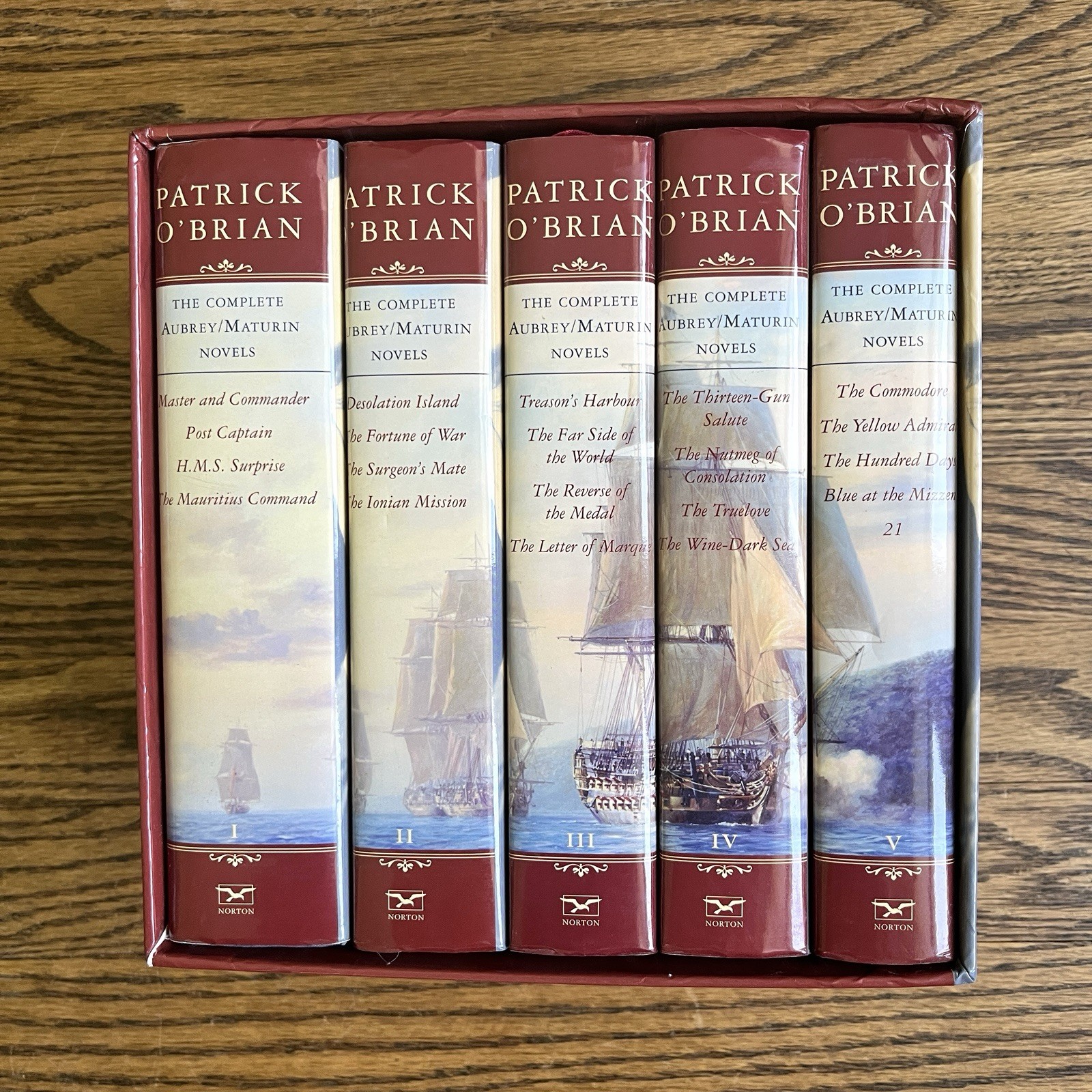 Complete Aubrey/Maturin Novels Patrick O’Brian 5 Boxed Set Plus A Sea Of Words