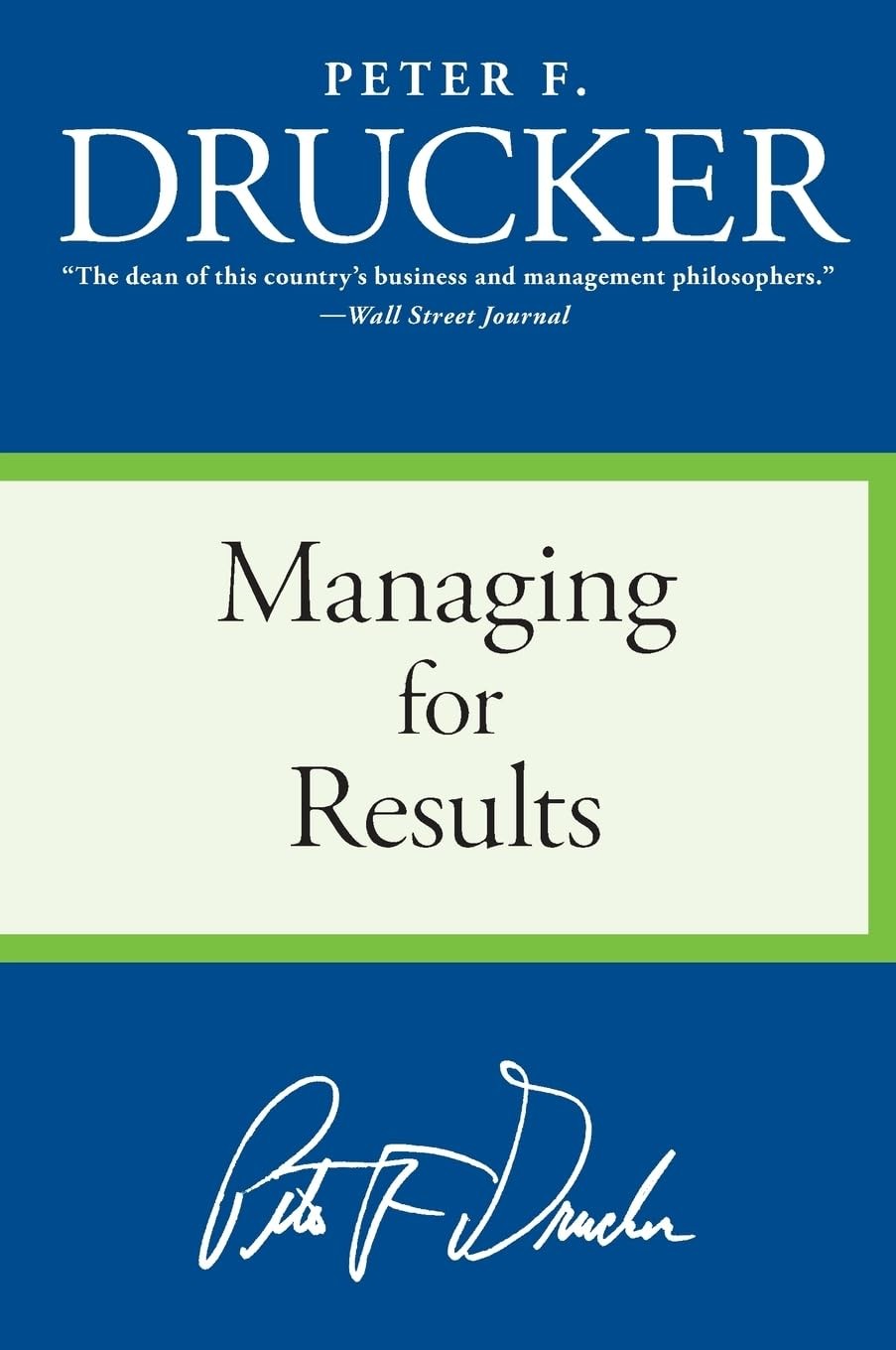 managing for results – paperback Drucker, Peter F.