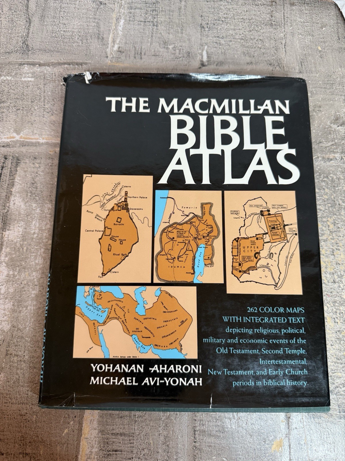 Macmillan Bible Atlas by Yohanan Aharoni and Michael Avi-Yonah (1977, Hardcover)
