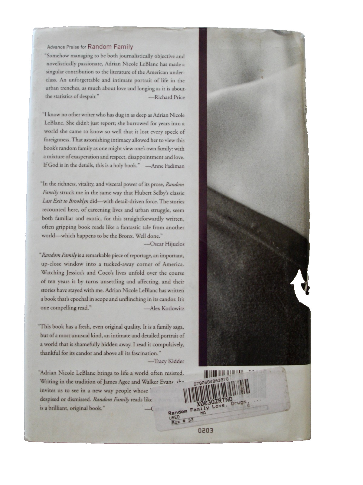 Random Family by Adrian Nicole LeBlanc 408 pages Hardcover