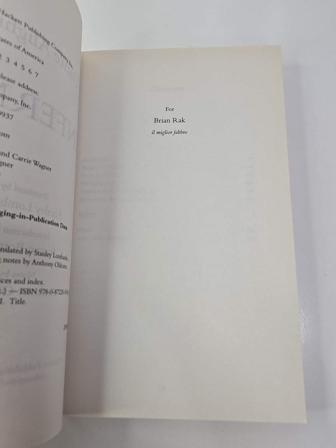 Inferno (Hackett Classics) – Paperback By Dante – VERY GOOD. G-465