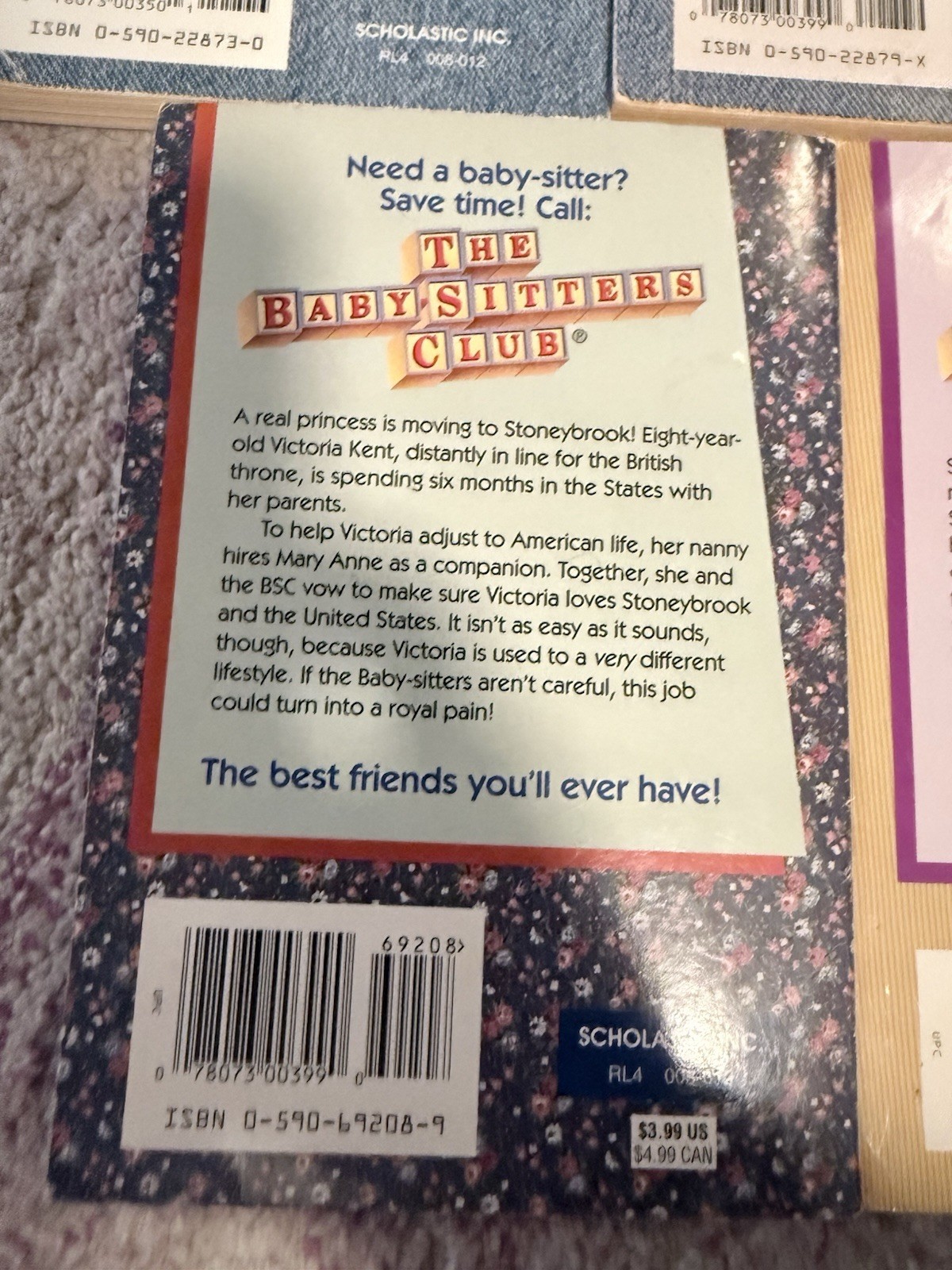 Lot Of 5 Vintage Babysitters Club Chapter Books #89, 95, 96, 102, 111 Scholastic