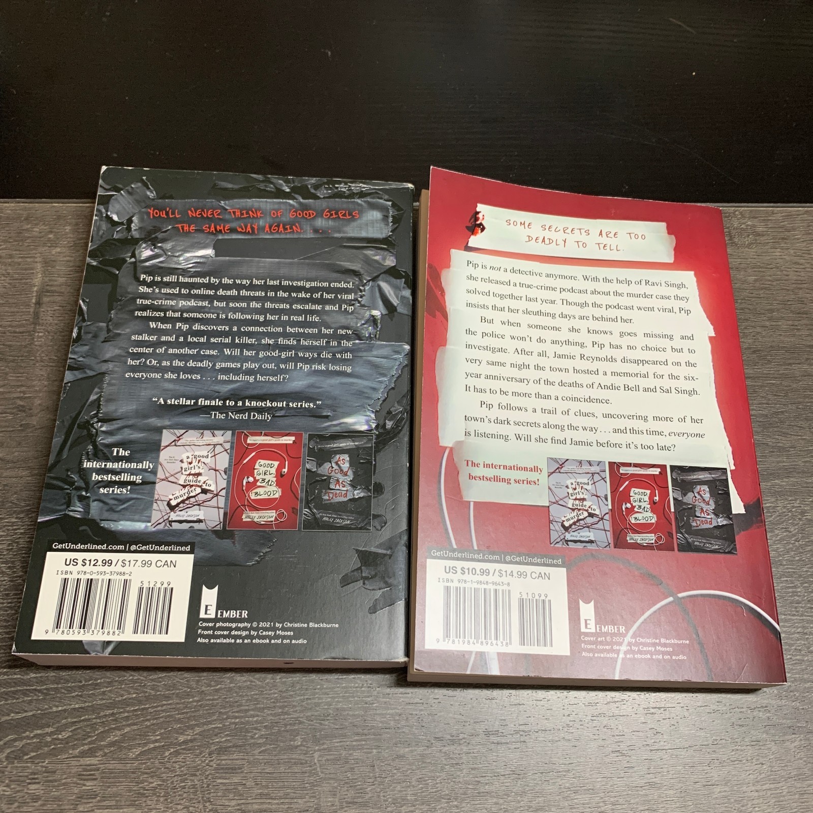 Holly Jackson LOT OF 2 Trade Paperbacks Good Girl Bad Blood & As Good As Dead