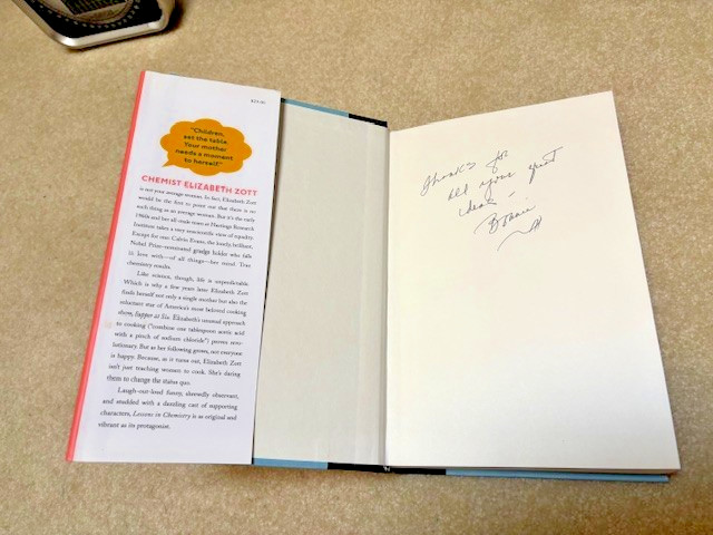 Lessons in Chemistry by Bonnie Garmus (2022, Hardcover) 1st Edition SIGNED NEW