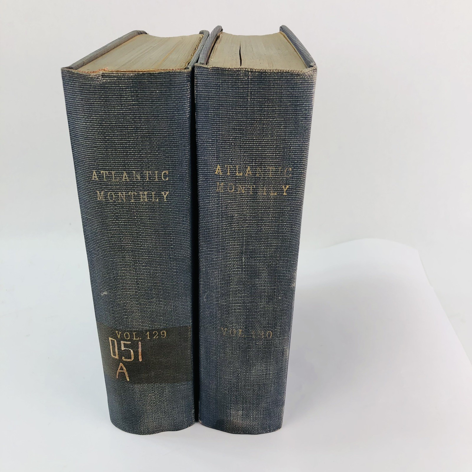 The Atlantic Monthly 1922 Magazine Book Bound Hardbound Volume 129-130