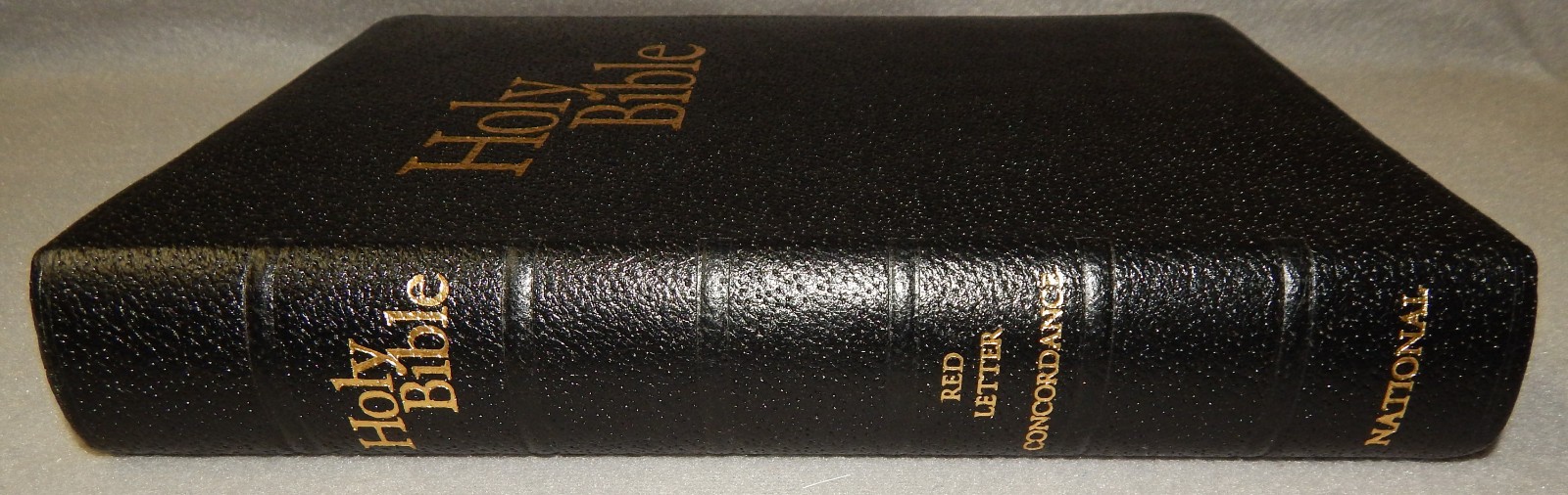 National KJV Reference Large Print Bible 452CRL Black Genuine Leather 1944 New