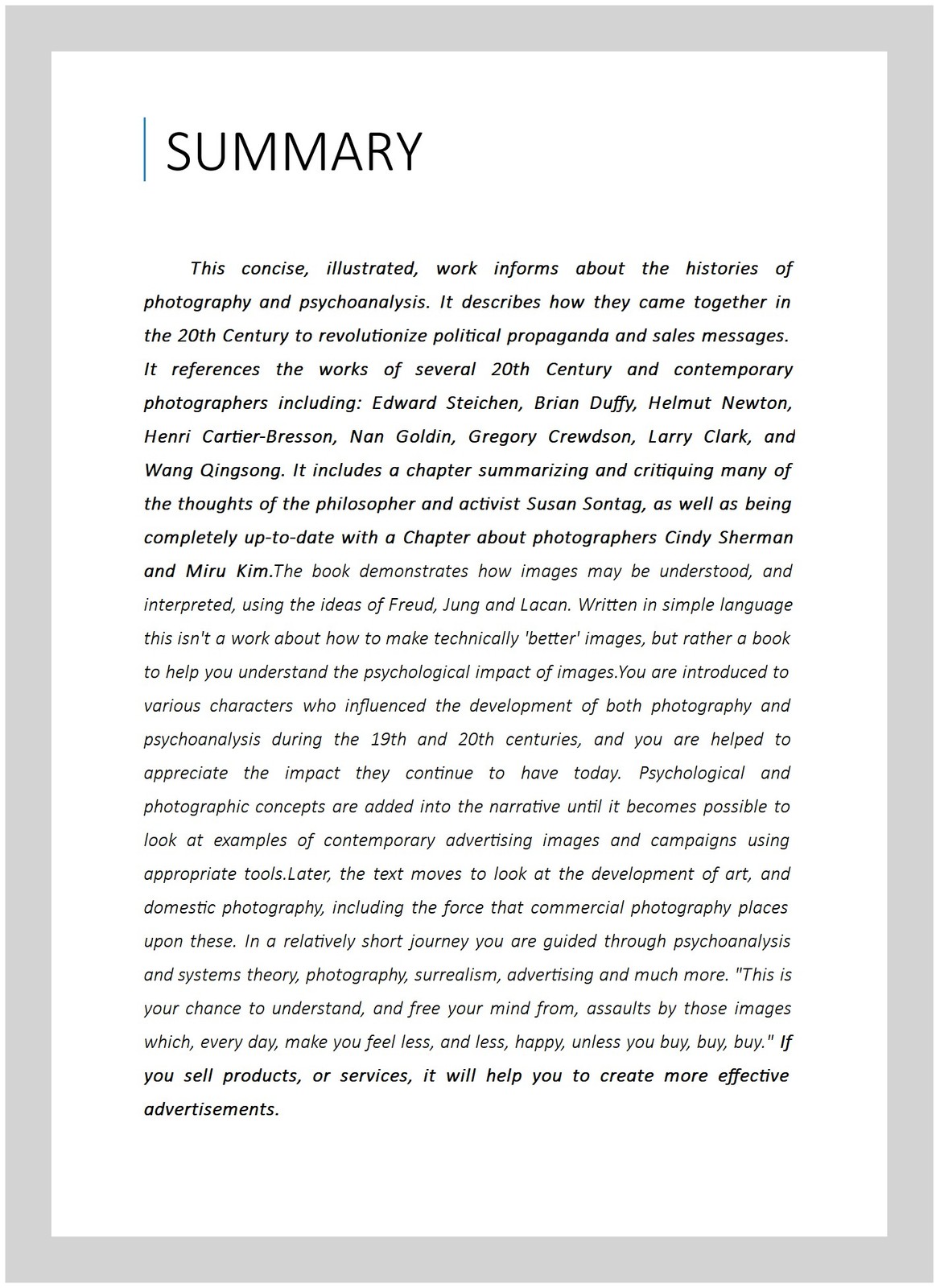 Photography & Psychoanalysis : The Development of Emotional Persuasion in Ima…