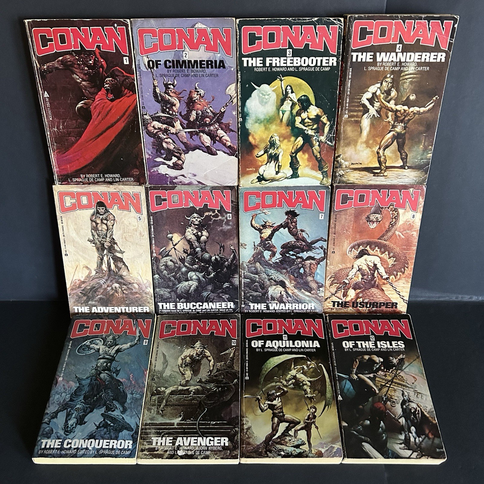 Conan Complete Main Series Robert E. Howard Ace Books Vintage Paperback Set 1-12