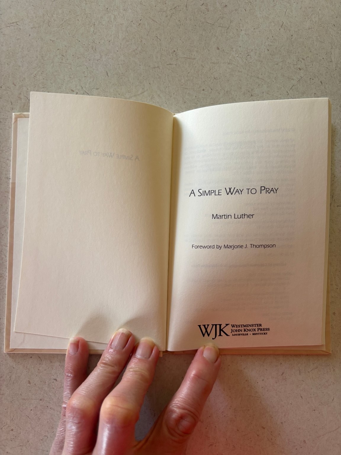 A Simple Way to Pray Martin Luther 2000 1st Ed 5th Printing Prayer Spirituality
