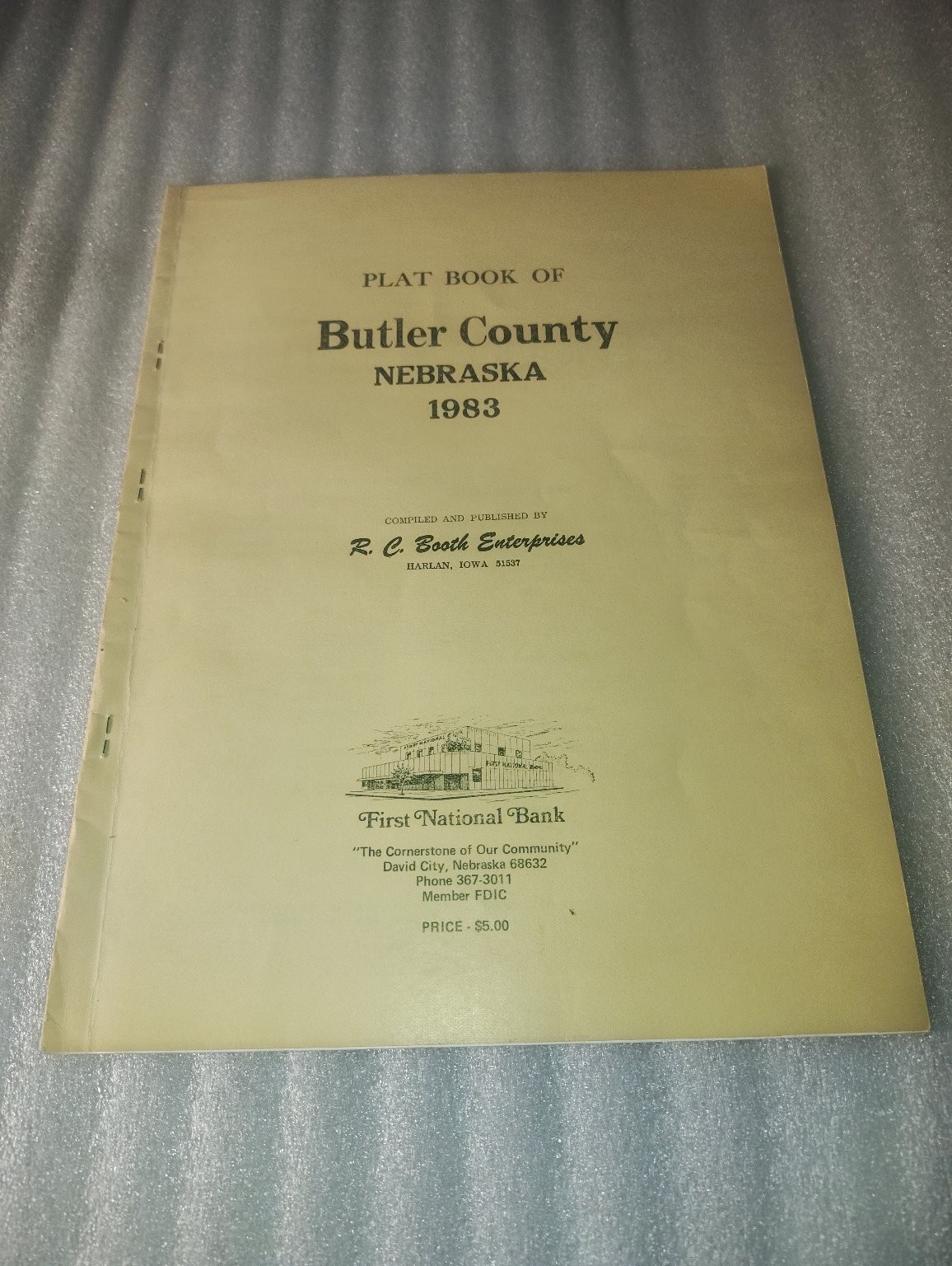 Plat Book Butler County NE 1983 R. C. Booth Maps Land Ownership Genealogy