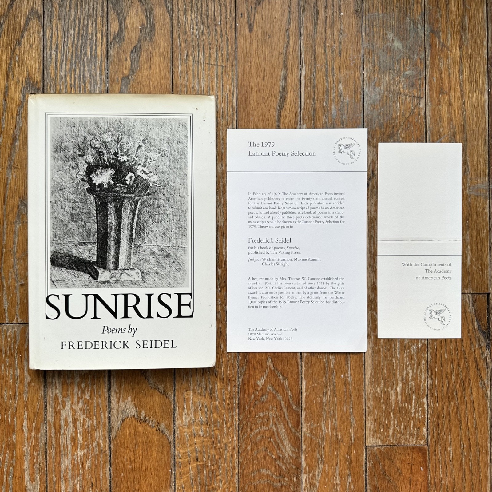 FREDERICK SEIDEL Poetry SUNRISE Poems Viking Press 1979 Lamont Selection