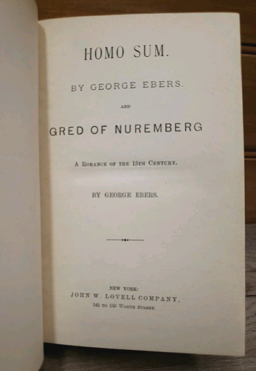 The Historical Romances of Georg Ebers Lot Of 5 From Late 1800s HC