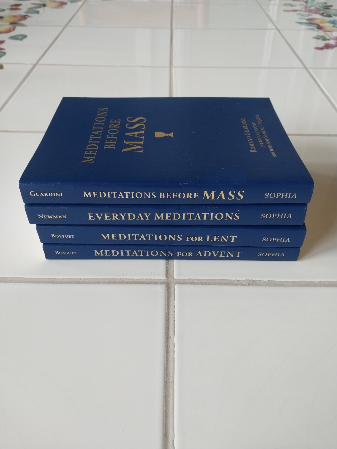 Lot of 4 Sophia Press Catholic Meditation Prayer Books Leather Faux Very Good