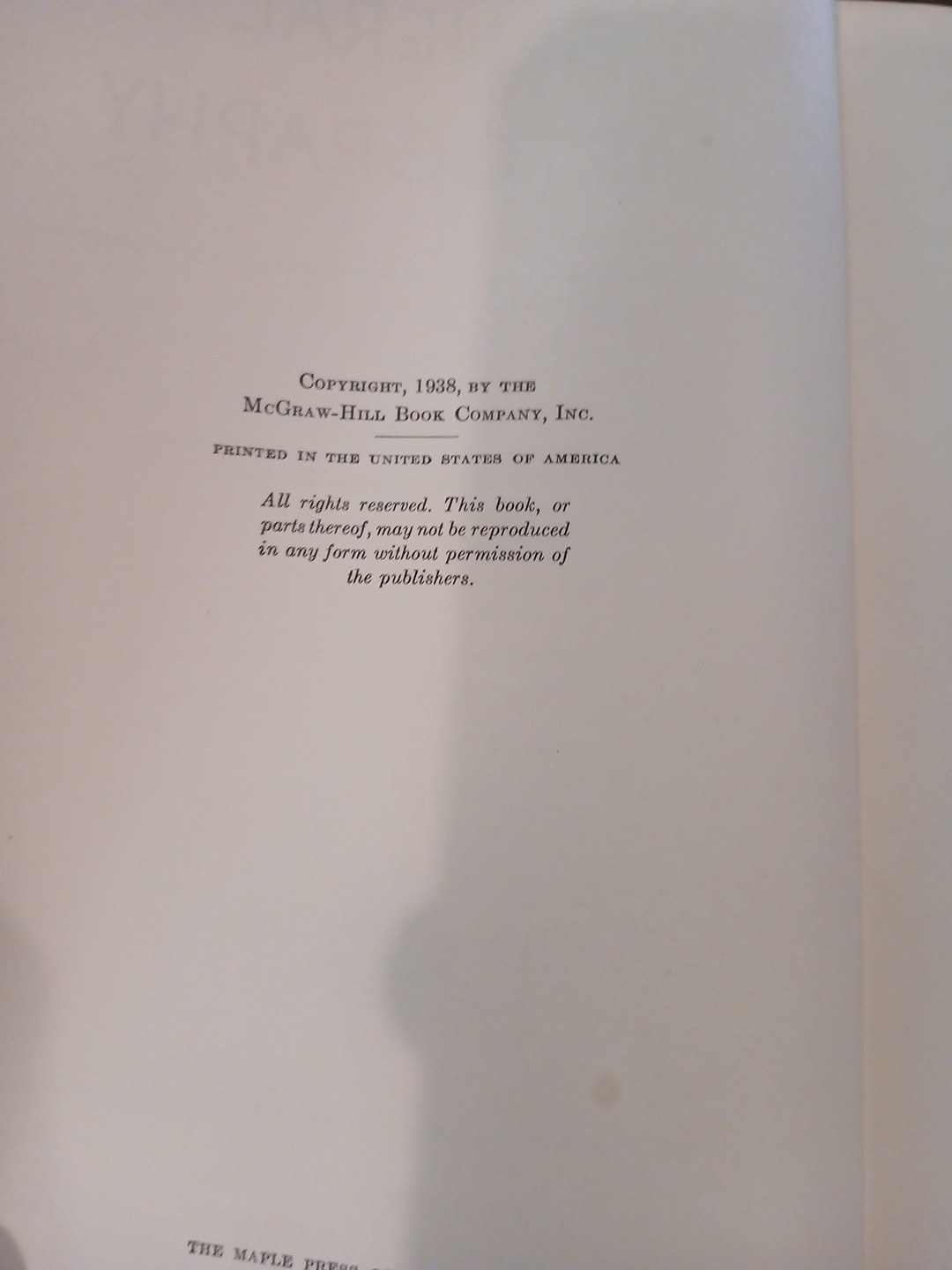 General Cartography Erwin Raisz 1938 Harvard Univ. 1st Edition