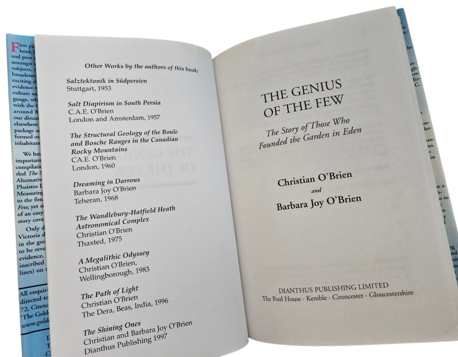 The Genius of the Few Christian O’Brien Hardcover Book 1999 USED