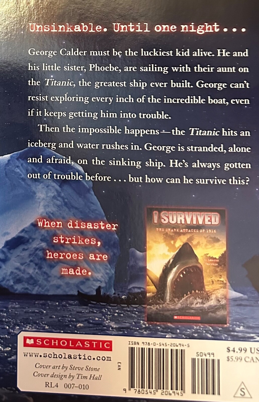I Survived the Sinking of the Titanic 1912 Hardcover Lauren Tarsh