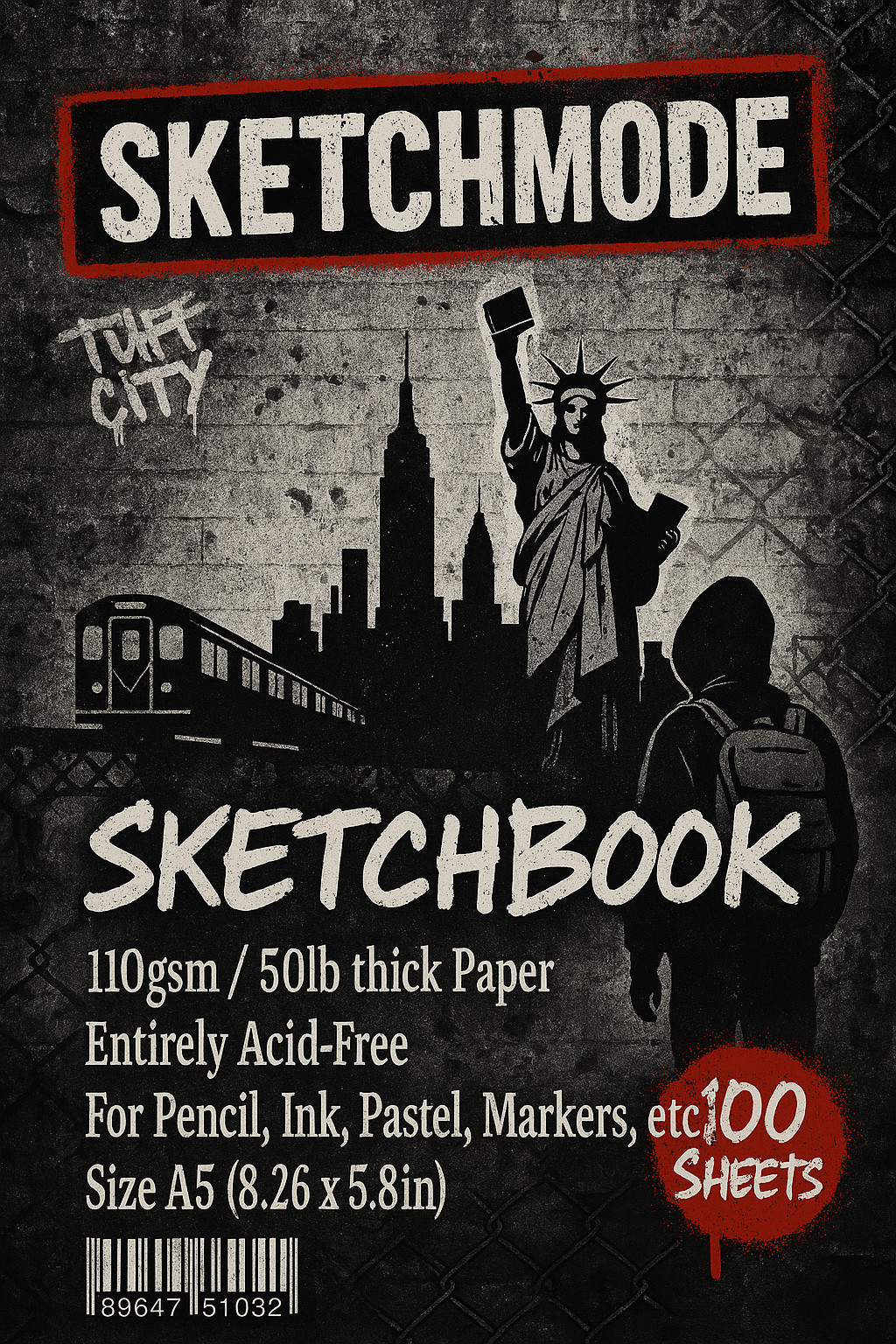 🚀 SketchMode “Drift in Orbit” A5 Sketchbook – Astronaut Galaxy Journal