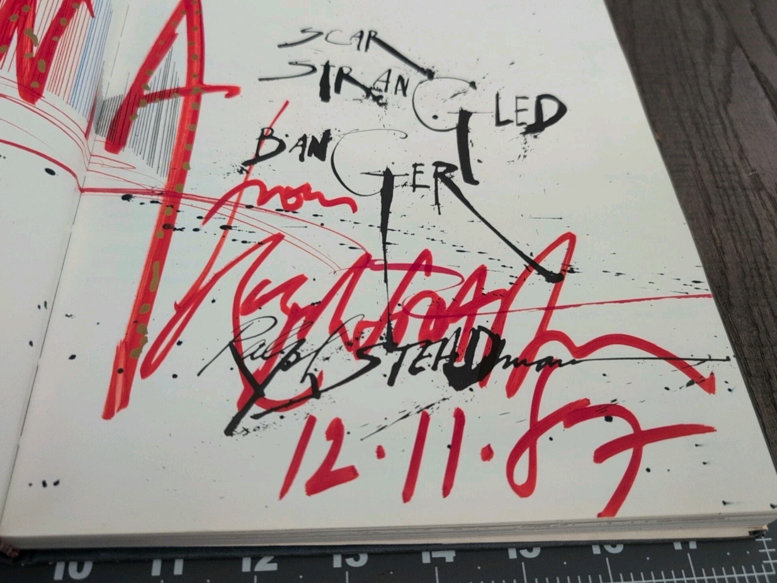 1987 Scar Strangled Banger Ralph Steadman 1st Edition *SIGNED CUSTOM GRAFFITI *
